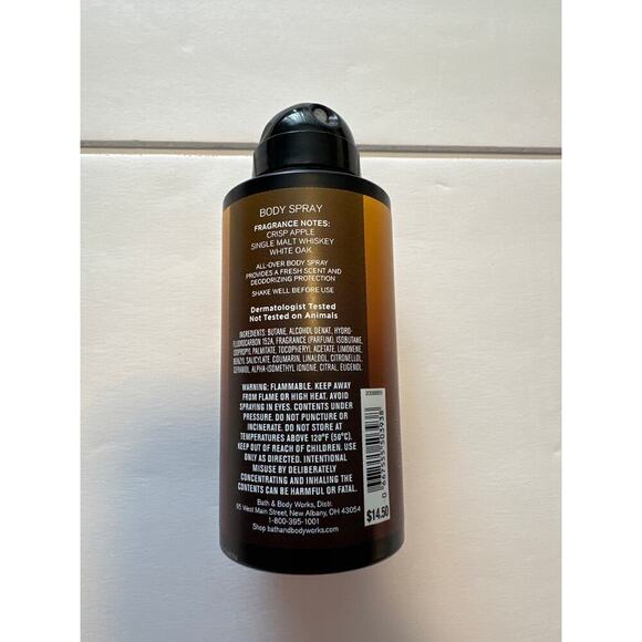 Bath & Body Works Mens Collection Whiskey Reserve Body Spray 3.7 oz Discontinued - Picture 2 of 2